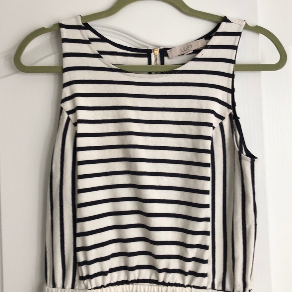 Loft navy striped dress size small!